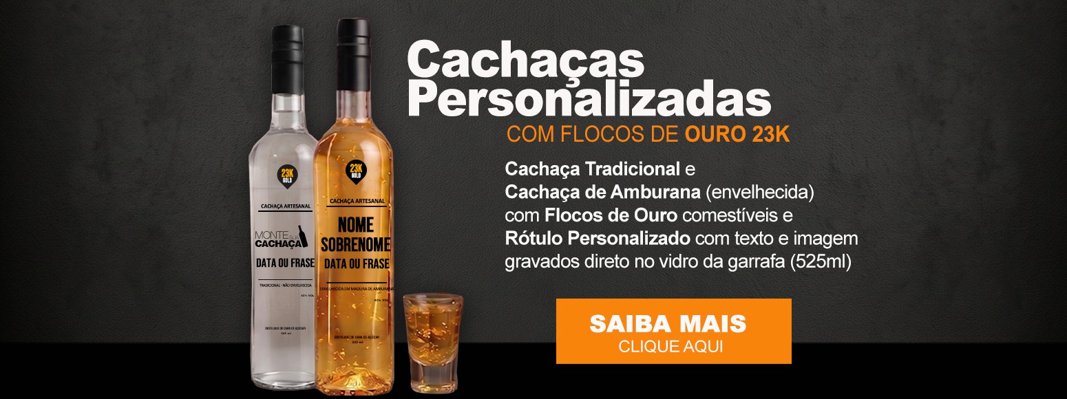 Cachaça Personalizada com Flocos de Ouro