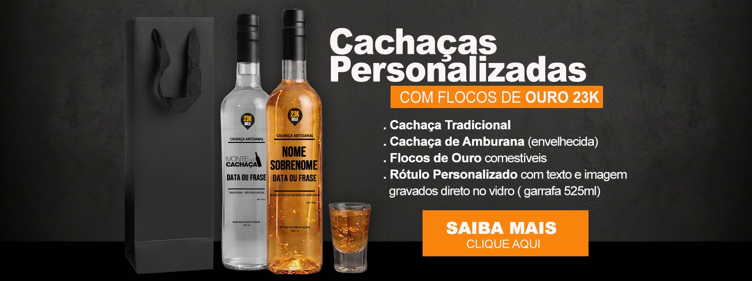 Cachaça Personalizada com Flocos de Ouro