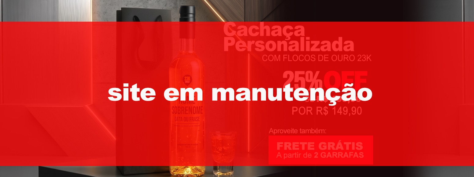 Cachaça Personalizada com Flocos de Ouro