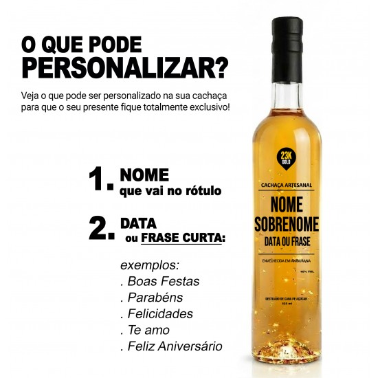Cachaça Personalizada Amburana - TEXTO