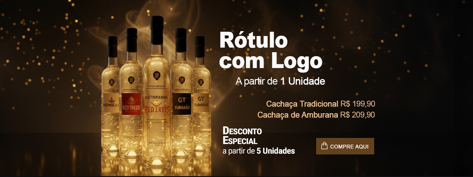 Cachaça Personalizada com Flocos de Ouro