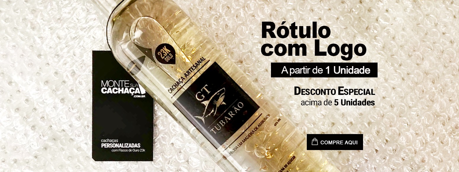 Cachaça Personalizada com Flocos de Ouro